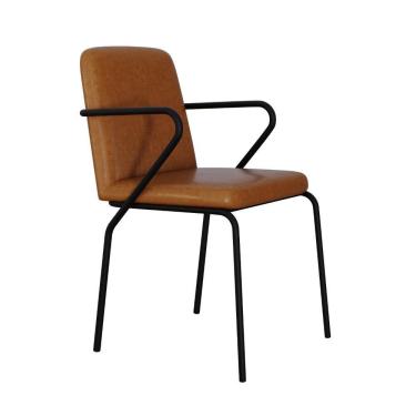 Imagem de Cadeira Bloom Fixa C-4 Pes C-braco 490x580x850 Mm C-1 Un Courino Caramelo Courino Caramelo