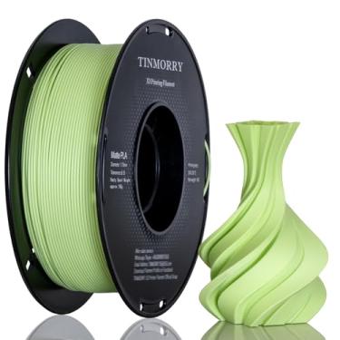 Imagem de TINMORRY Filamento PLA fosco de 1,75 mm, filamento de impressora 3D de superfície fosca, compatível com impressoras 3D Bambu Lab FDM, carretel de 1 kg (1 kg), verde claro fosco