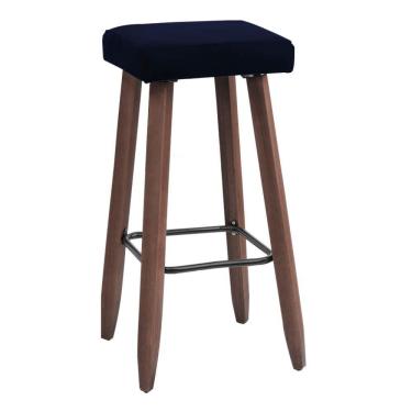 Imagem de Banqueta Decorativa Alta Kiara Estofada Com Pés Em Madeira