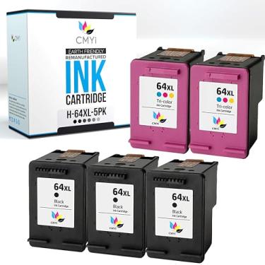Imagem de CMYi Pacote combo de cartuchos de tinta de impressora 64XL de substituição para impressoras HP Envy 6222, 6234, 6252, 6255, 7134, 7155, 7158, 7822, 7832, 7855, 7858e, 6220, 6230, 6232, HP Tango, Tango