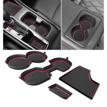 Imagem de SENSHINE Porta-copos de silicone 3D para Nissan Sentra Acessórios 2025 2024 2023 2020-2022 Suporte de copo de silicone 3D Forro de console central tapetes antiderrapantes conjunto de 4 peças