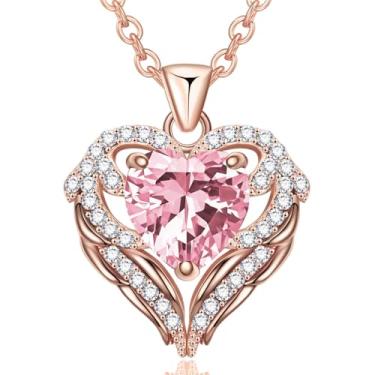 Imagem de Colares com pingente de cristal de pedra do mês de nascimento para mulheres, presente de aniversário dos namorados, dia das mães, colar de namorada, joia de coração de filha, aniversário para ela, ON