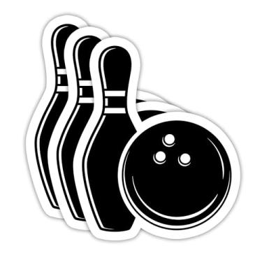 Imagem de (3 peças) Adesivos de boliche - Decalque de vinil impermeável para jogadores de boliche, amantes de esportes, laptop, garrafa de água, copo, álbum de recortes, tamanho do capacete 7,6 cm x 6,3 cm