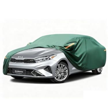 Imagem de GUNHYI Capa para carro Kia Forte (2009-2025) impermeável para todos os climas, capa externa completa resistente de 16 camadas com aberturas, alças à prova de vento e toalha, proteção contra neve/gelo