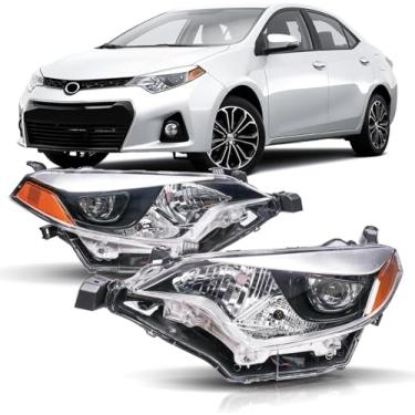 Imagem de Kits combinados de montagem de faróis e lanternas traseiras para Toyota Corolla 2014-2016 cabeça de substituição/OE estilo de fábrica, luzes traseiras de freio traseiro (externo + interno), refletor