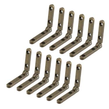 Imagem de Pastlla 12 peças de mini dobradiças de caixa de joias de 90 graus, ferragens de armário de dobradiça de caixa de madeira com 48 parafusos, dobradiça de móveis em miniatura para caixa de joias, estojo
