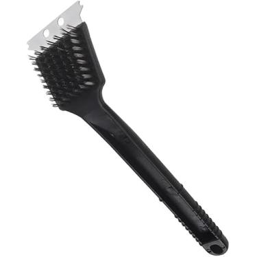 Imagem de Escova De Aço Para Limpar Grelha Churrasqueira Com Raspador 2 em 1