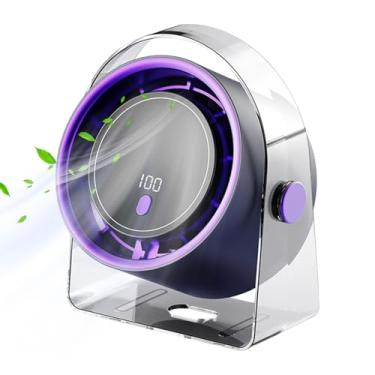 Imagem de Ventiladores de mesa, ventilador portátil de circulação de mesa recarregável | Ventilador de ar de mesa sem folhas para caminhadas, casa, carro, cozinha, acampamento, viagem, ao ar livre, quarto