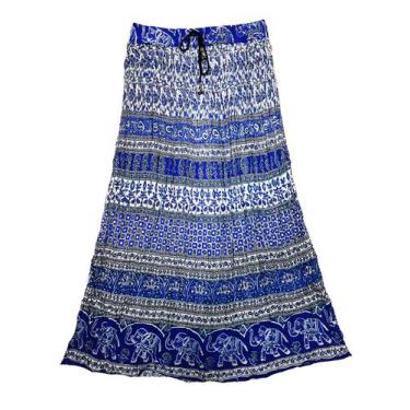 Imagem de Saia Indiana Maia Cigana Longa Vários Modelos - Neha, Azul, Branco, Ún