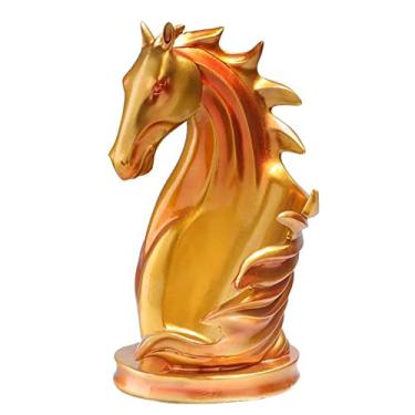 Imagem de Yalych Estátua de cavalo da moda, suporte de garrafa de vinho, enfeite decorativo de resina leve de luxo para garrafa de vinho, suporte de exibição decorativo, decoração de mesa de Natal, presentes