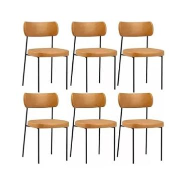 Imagem de Kit 06 Cadeiras Estofadas Melissa Sala de Jantar Cozinha Espaço Gourmet