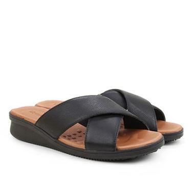 Imagem de Sandália Couro Usaflex Tiras Cruzadas Perfuros Feminina-Feminino