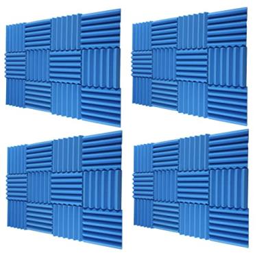 Imagem de Matybobe Conjunto de painel à prova de fogo com 6 peças à prova de som de espuma acústica 30 x 30 x 5 cm estúdio home theater escritório