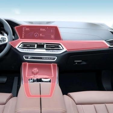 Imagem de HGFLBNV Painel de caixa de engrenagens interior de carro pré-cortado, tela de película protetora de TPU, adesivos de reparo antiarranhões, para BMW G05 X5 2019-2023