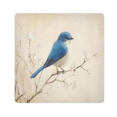 Imagem de SEHANY Saco de maquiagem de pano autoadesivo colorido flores primavera pássaro mágico protetor portátil para lente de câmera envoltório cosmético, bolsa de maquiagem aberta para mulheres, itens