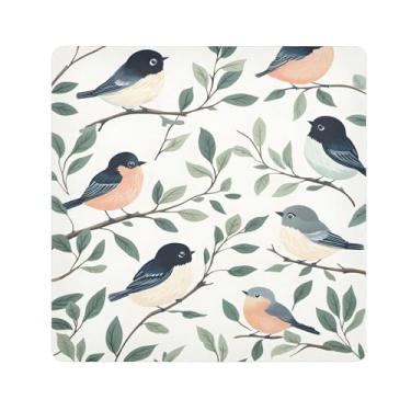 Imagem de SEHANY Saco de maquiagem de pano autoadesivo colorido flores primavera pássaro mágico protetor portátil para lente de câmera envoltório cosmético, bolsa de maquiagem aberta para mulheres, itens