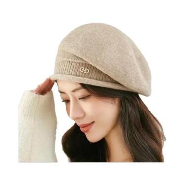 Imagem de Gorro Feminino De Lã Macio E Confortável Com Bolso, Boné De Tricô Acrí