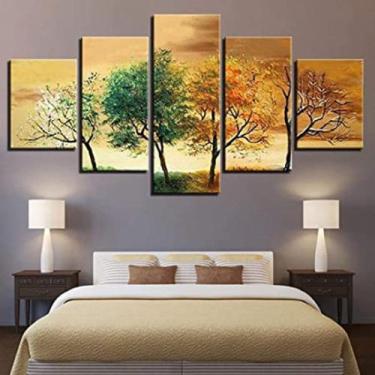 Imagem de quadros decorativo 5 peças mod Árvores cores - autopc 3mm