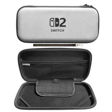 Imagem de Case Nintendo Switch 2 Bolsa Estojo Rígido Prateado Eva Ns2