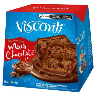 Imagem de Panettone Mais Chocolate Recheio Chocolate 450g - Visconti
