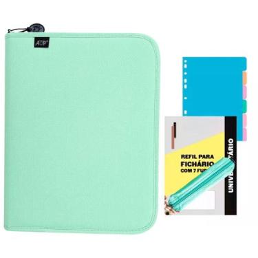 Imagem de Fichário Com Ziper Estojo Bloco 96 flhas Divisórias Caderno Sweet Gran