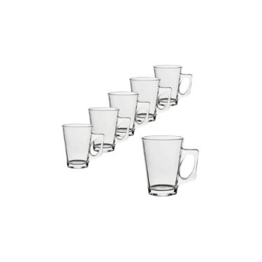 Imagem de Conjunto 6 Canecas Vidro Murlin Transparente, 265ml, 9,5cm x 8,5cm, para Café, Chá, Cappuccino