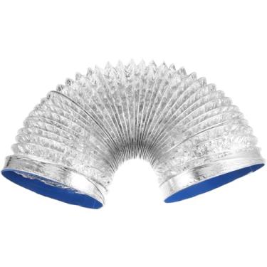 Imagem de Operitacx Mangueira de ventilação de secador de alumínio de 2 m com 180 mm de diâmetro, mangueira de ventilação de exaustão de secador flexível para ventilação HVAC