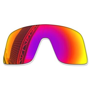 Imagem de LenzProse Lentes de reposição polarizadas de 1,5 mm para óculos de sol Oakley Sutro S OO9462, antiarranhões | Ajuste perfeito, Vermelho magenta polarizado - 1,5 mm