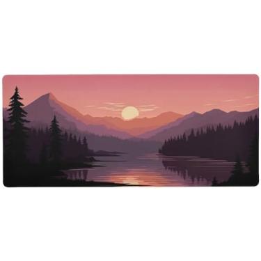 Imagem de Wassud Sunset Mouse pad organizador de mesa para jogos grande teclado de computador tapete de mouse pad material de escritório 89.9 cm x 39.9 cm