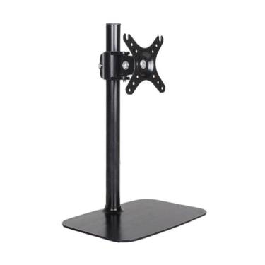 Imagem de uhyOHF Suporte para monitor único/duplo/triplo, suporte de monitor único para a maioria das telas de 35.6 cm-81.3 cm, suporte de monitor de aço para mesa ajustável (preto