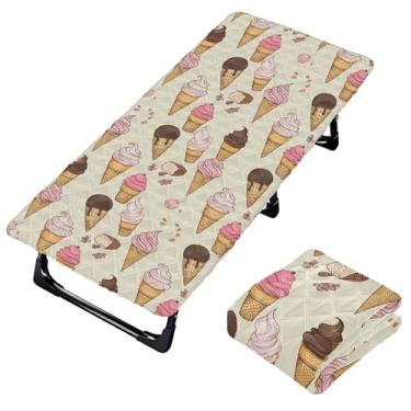 Imagem de Burbuja Lençol de berço de sorvete para crianças, lençol de cochilo acolchoado portátil com faixa elástica para meninas e meninos, lavável na máquina, 63,5 x 127 cm