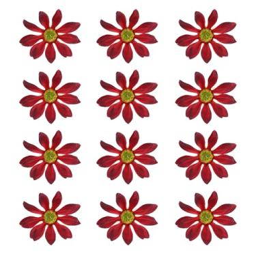 Imagem de YELARXI 12 peças de flores de margaridas artificiais, cabeças falsas de crisântemo, flores artificiais a granel - adequado para (faça você mesmo/casamento/buquês/centros de mesa/festa/decoração de
