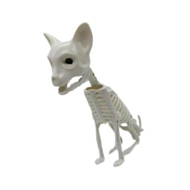 Imagem de XLWLLNJ Estatueta de Esqueleto de Halloween, Enfeite de Mesa Criativo E Assustador, Decoração para Festas E Casas Mal-assombradas, Gato Civeta, Tamanho real