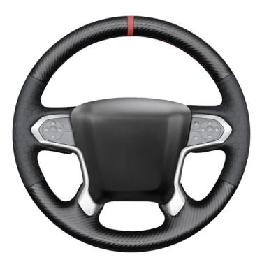 Imagem de MEWANT Capa de volante com costura DIY para Chevrolet Silverado 1500 2014-2018/Suburban 2015-2020/Tahoe 2015-2020/Silverado (2500/3500)/Silverado (4500HD/5500HD/6500HD) 2019-20222