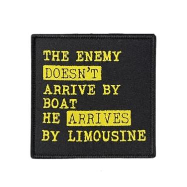 Imagem de Remendos engraçados com estampa punk, The Enemy Doesn't Arrive Patch Military Tactical Moral Badge Hook and Loop Costurado para roupas, vestidos, chapéus, mochilas