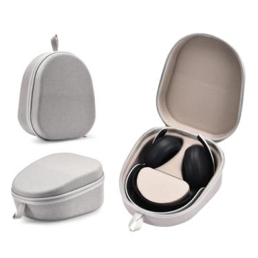 Imagem de Capa de fone de ouvido compatível com PlayStation Pulse Elite para PlayStation 5, fones de ouvido Bluetooth sobre a orelha, bolsa rígida para transporte de viagem com armazenamento de cabo (cinza