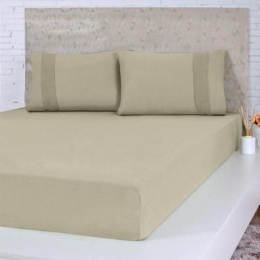Imagem de Jogo De Cama Casal Malha 3 Pçs Bella Cama 100% Algodão 138x188x30cm Av