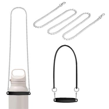Imagem de FEVER SEVEN XDSW Alça de transporte universal para garrafa de água com corrente - estilingue de silicone 3 em 1, alça e suporte para copos Stanley de 226.8-1,134.0 g, copos Yeti, Owala - Design de