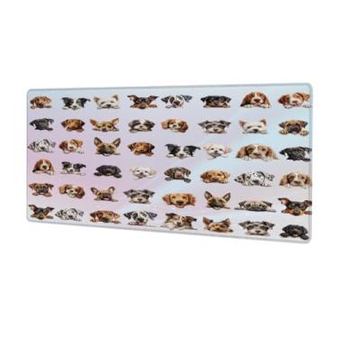 Imagem de hongjinglin Tapete de rato fofo para cães grandes, à prova d'água, tapete protetor de mesa estendido para computador, base de borracha antiderrapante para escritório, computador, teclado, laptop e