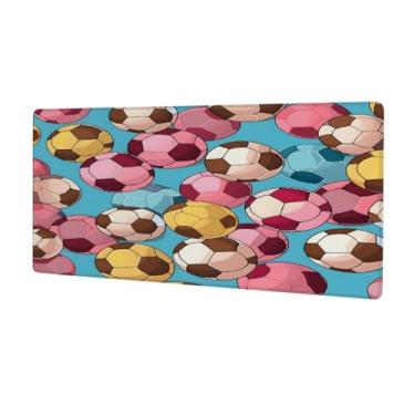 Imagem de Tapete de rato grande de futebol fofo engraçado à prova d'água para computador protetor de mesa com base de borracha antiderrapante para escritório, computador, teclado, laptop e mesa de casa, tapete