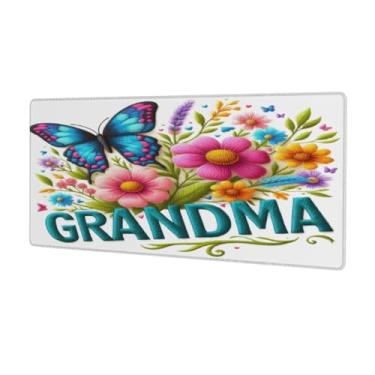 Imagem de Tapete de mouse grande borboleta de flores brilhantes à prova d'água para computador protetor de mesa com base de borracha antiderrapante para escritório, computador, teclado, laptop e mesa de casa