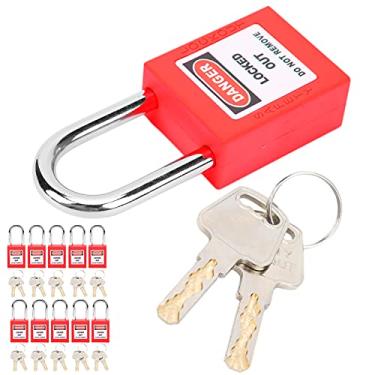 Imagem de Generic 38mm Bloqueio de Bloqueio Forte Resistência Ao Impacto Cadeado de Segurança para Energia Nuclear Tagout 10 Conjuntos para Fabricação de Máquinas (Vermelho)