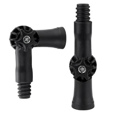 Imagem de SNOMEL Adaptador de ângulo de junta universal de 2 peças para mastro de extensão telescópica, acessórios de adaptador de haste de extensão giratória, acessórios compatíveis com cabo de vassoura de