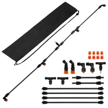 Imagem de Varinha de poli pulverizador com encaixe de latão de 0,65 cm, suporte de pulverizador de vários bicos para mochila, lança de pulverizador equipada com dois tipos de bicos, varinha de até 190 cm para