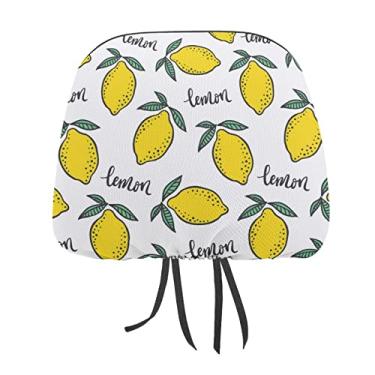 Imagem de Capa protetora universal de encosto de cabeça para assento de carro com folhas verdes desenhadas à mão, sem costura em branco, 1 peça, capa macia para encosto de cabeça de carro, acessórios de