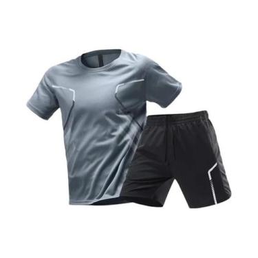 Imagem de Conjunto De Roupas Esportivas Masculinas plus Size De Secagem Rápida C