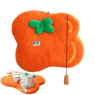 Imagem de Tapetes de cama para gatos | Cobertor laranja para animais de estimação | Almofada lavável para animais de estimação, para relaxamento interno, apartamento, sala de estar, cozinha, casa, descanso