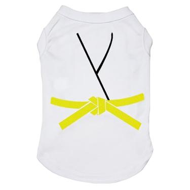 Imagem de Petitebella Camisa de judô Karate Taekwondo para cachorro (branca/amarela, PP)