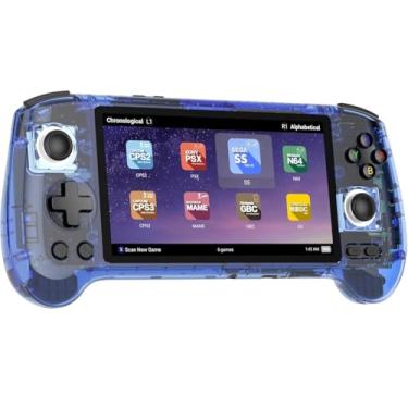 Imagem de RG556 Retro Handheld Game Console , Android 13 System Unisoc T820 Processor 5.48 Touch Inch AMOLED Screen 5500mAh Battery Support WiFi Online DP Output (Transparent Blue)