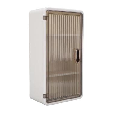 Imagem de POCREATION Caixa de Tecido Montada na Parede, Suporte de Tecido de Banheiro de Alta Transparência Com 2 Divisórias Removíveis e Adesivo Sem Rastros, para Armazenamento de (Branco e Preto Transparente)